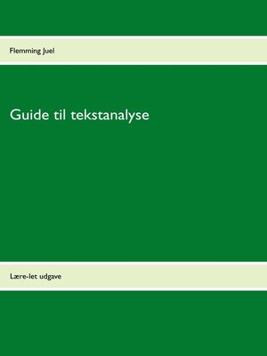 cover image of Guide til tekstanalyse